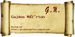 Gajdos Márton névjegykártya